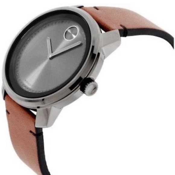 Authentic Movado BOLD Gunmetal 43 leather watch - Picture 6 of 8